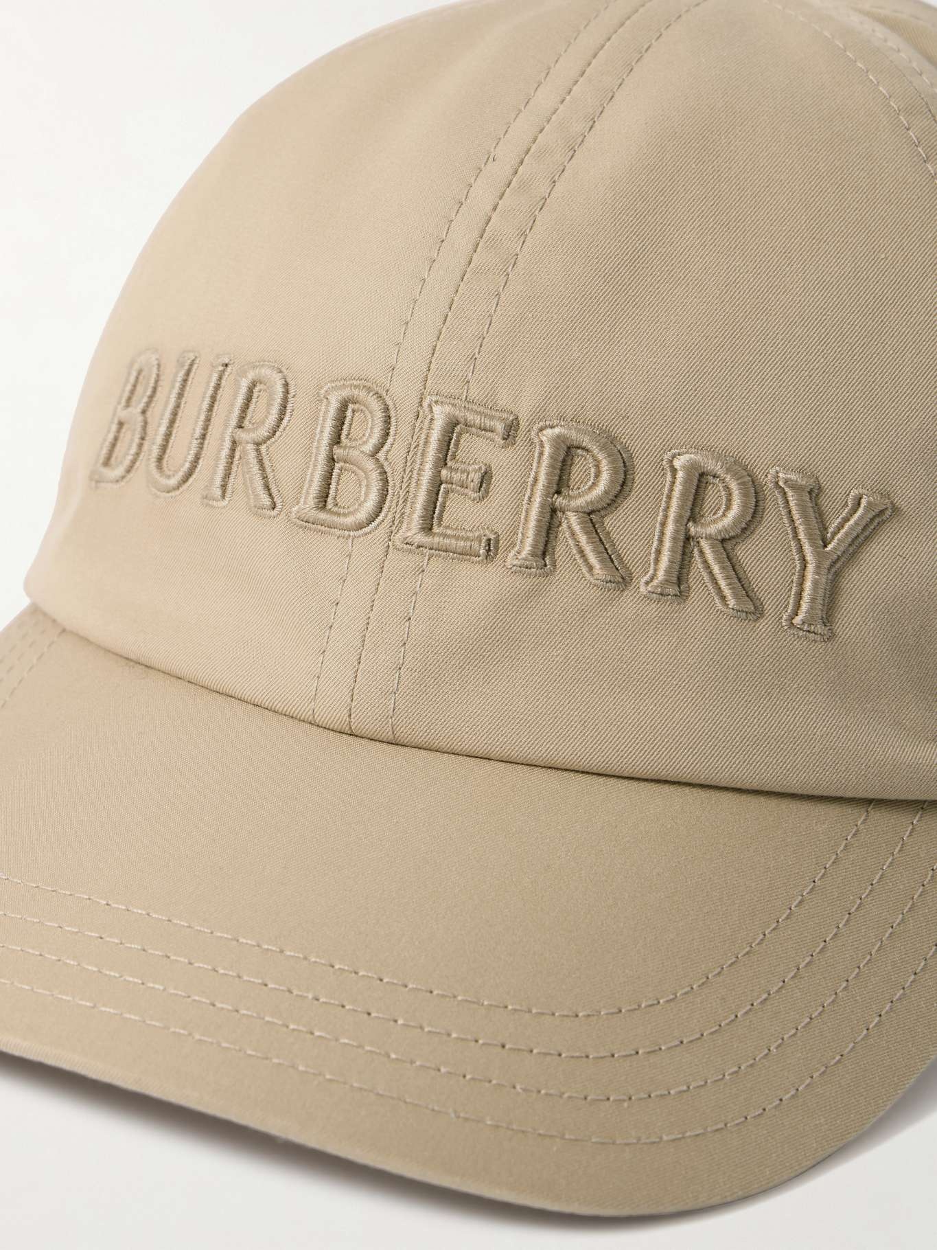 Embroidered cotton-twill baseball cap Cream - 4