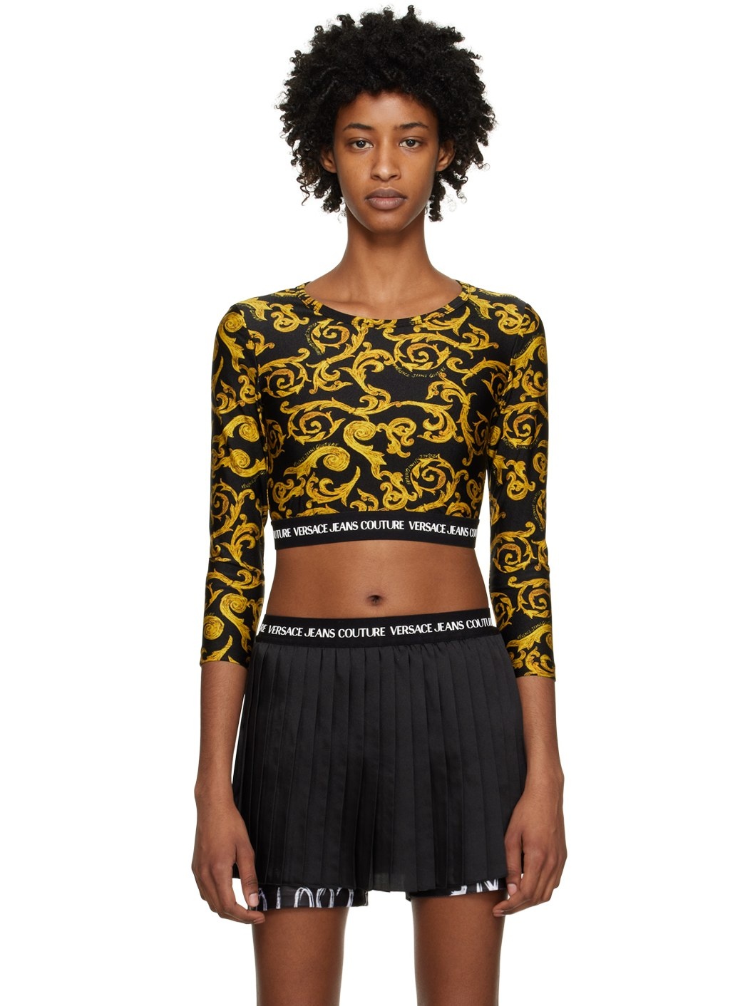 Black & Gold Sketch Couture Long Sleeve T-Shirt - 1