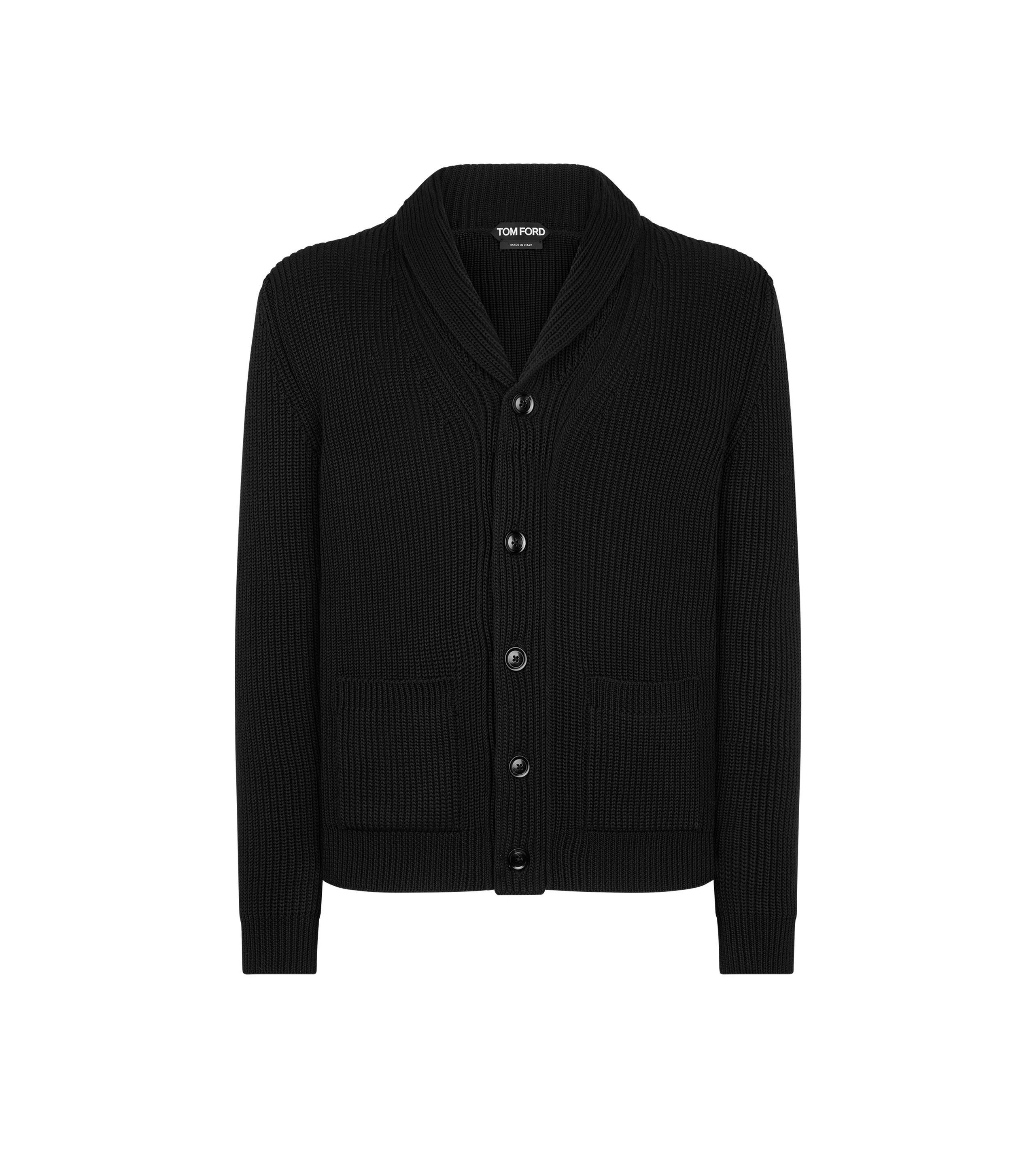 SILK MERINO SHAWL COLLAR CARDIGAN - 1