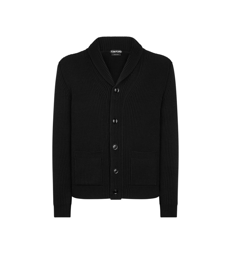 SILK MERINO SHAWL COLLAR CARDIGAN 1