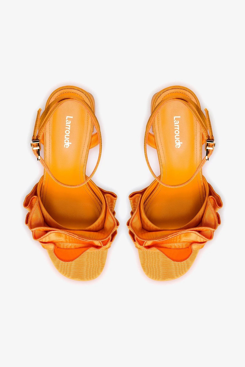 Selena Ruffle Sandal In Mango Fabric 3