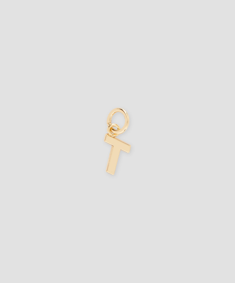 Brass letter T charm 1
