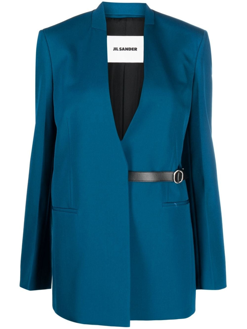 tailored belted single-breasted blazer 1