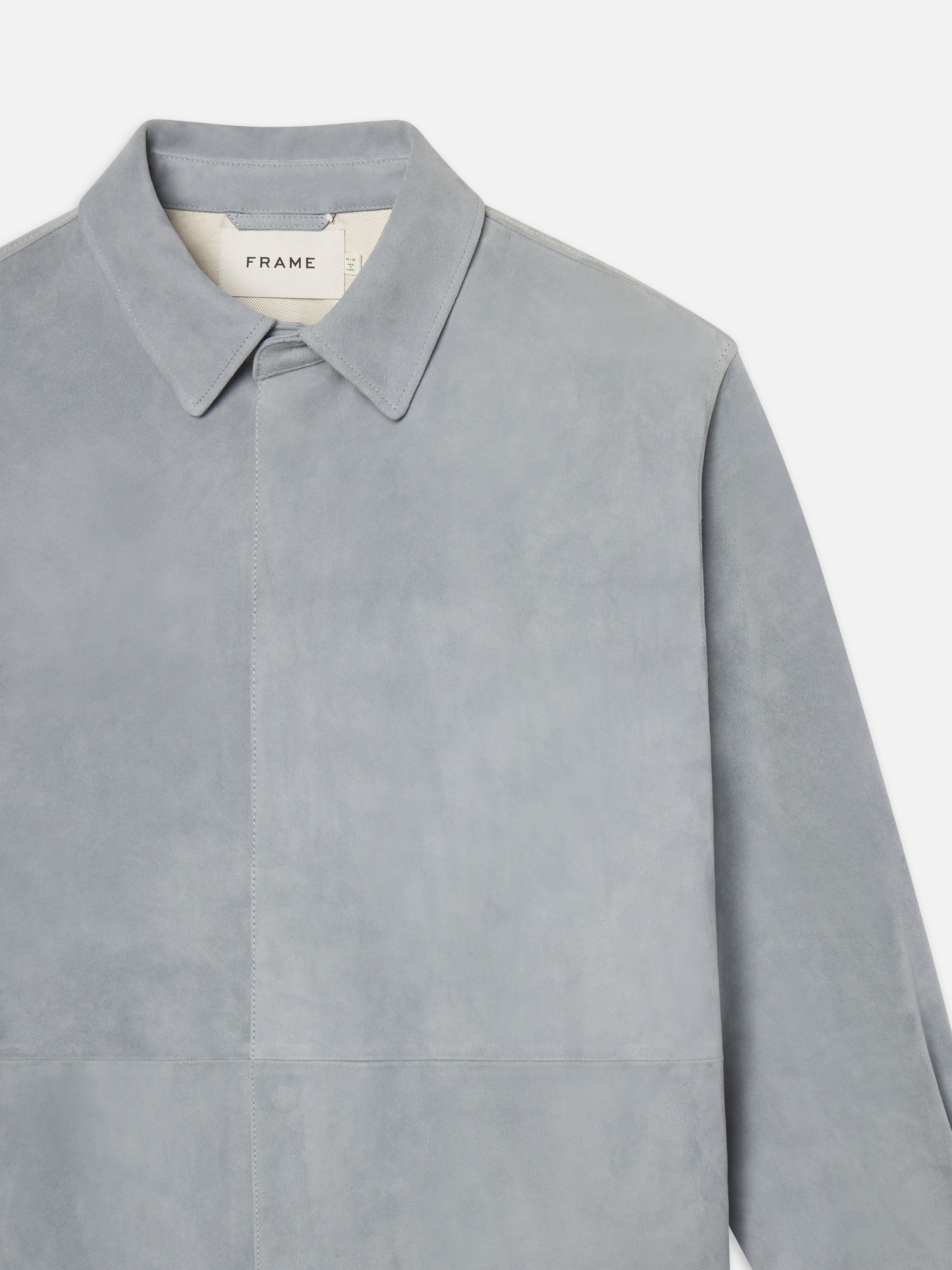 Suede Shirt in Smoky Blue - 3