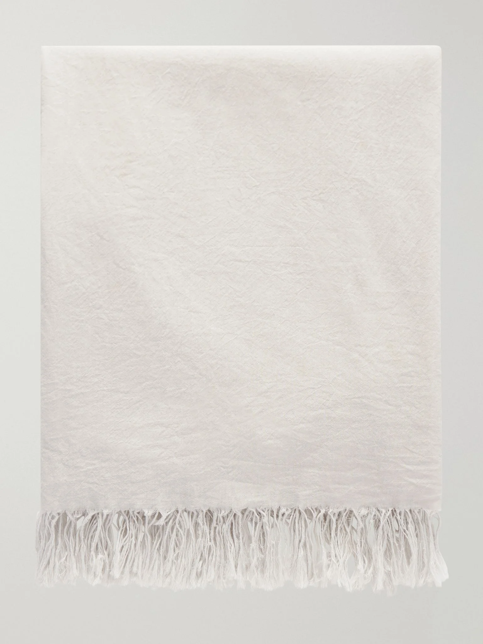 Parla fringed cotton scarf Light gray - 1