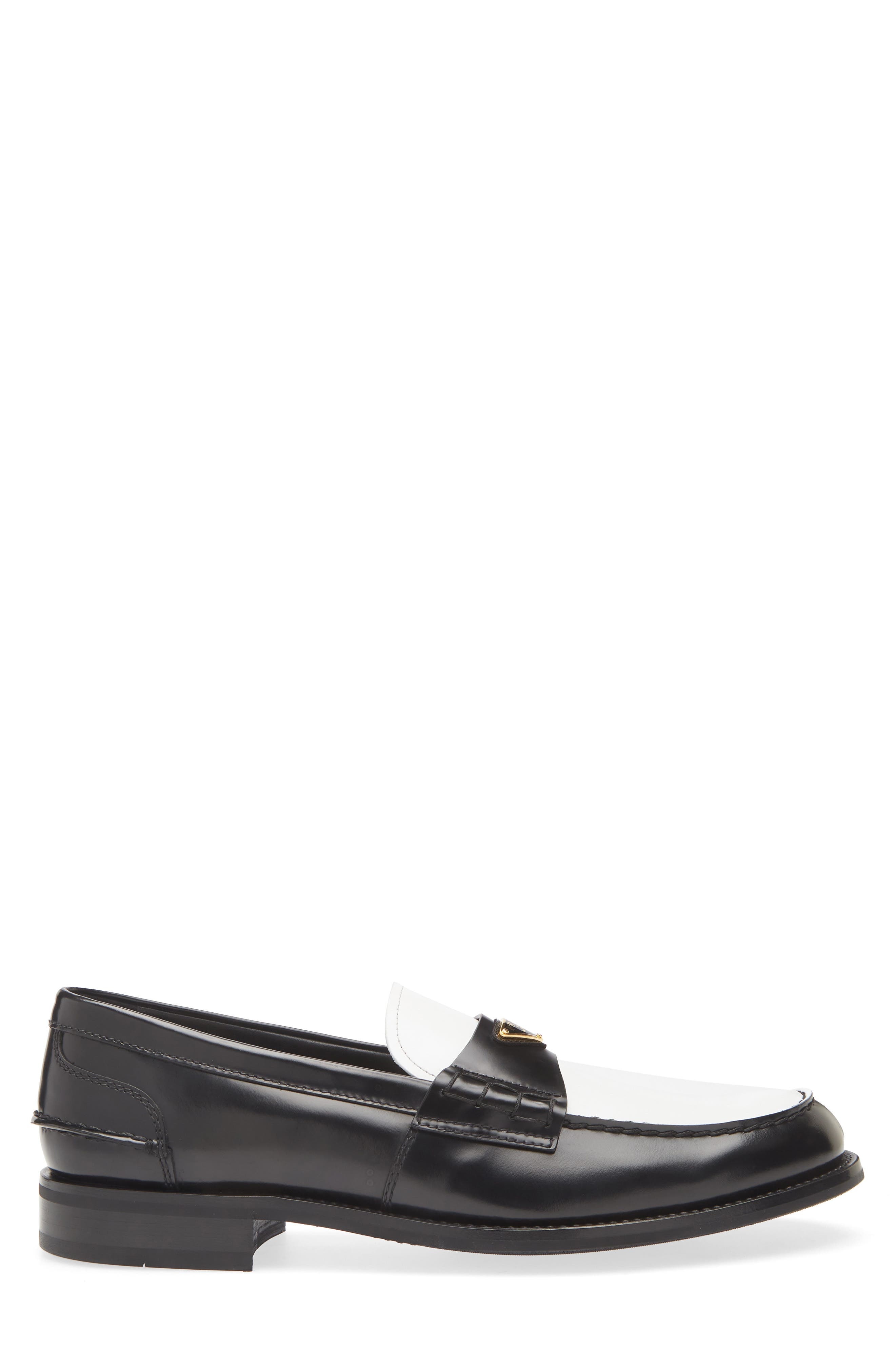 Prada Colorblock Loafer in Nero/Bianco at Nordstrom - 3