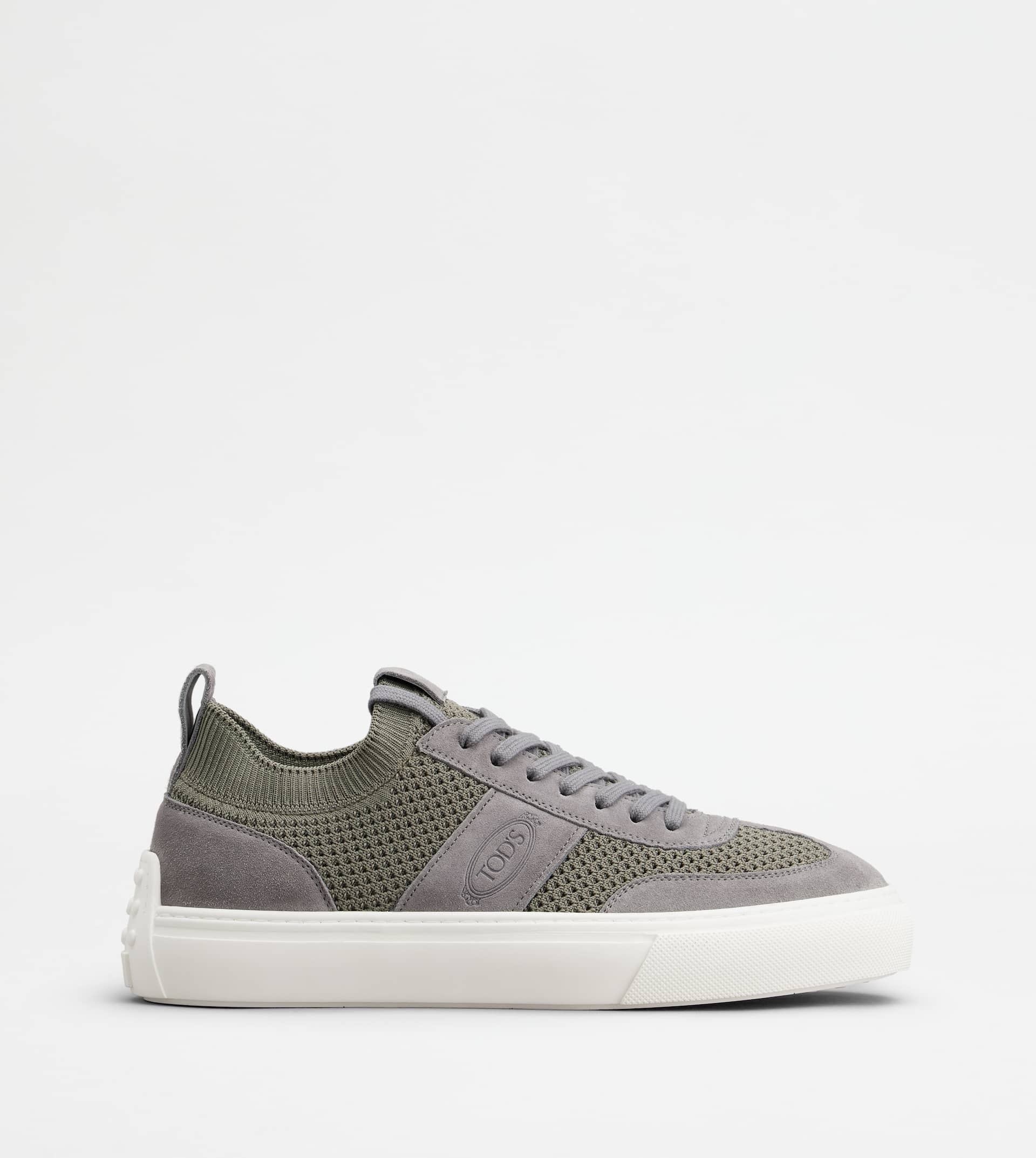 TOD'S SNEAKERS IN FABRIC AND SUEDE - GREY - 1