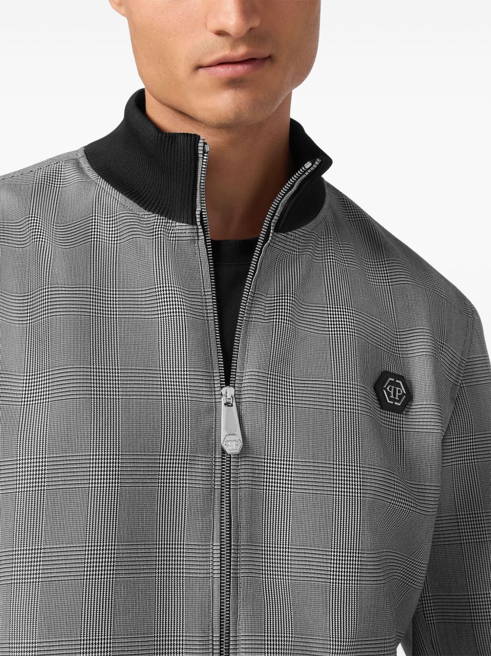 checkered bomber jacket - 5