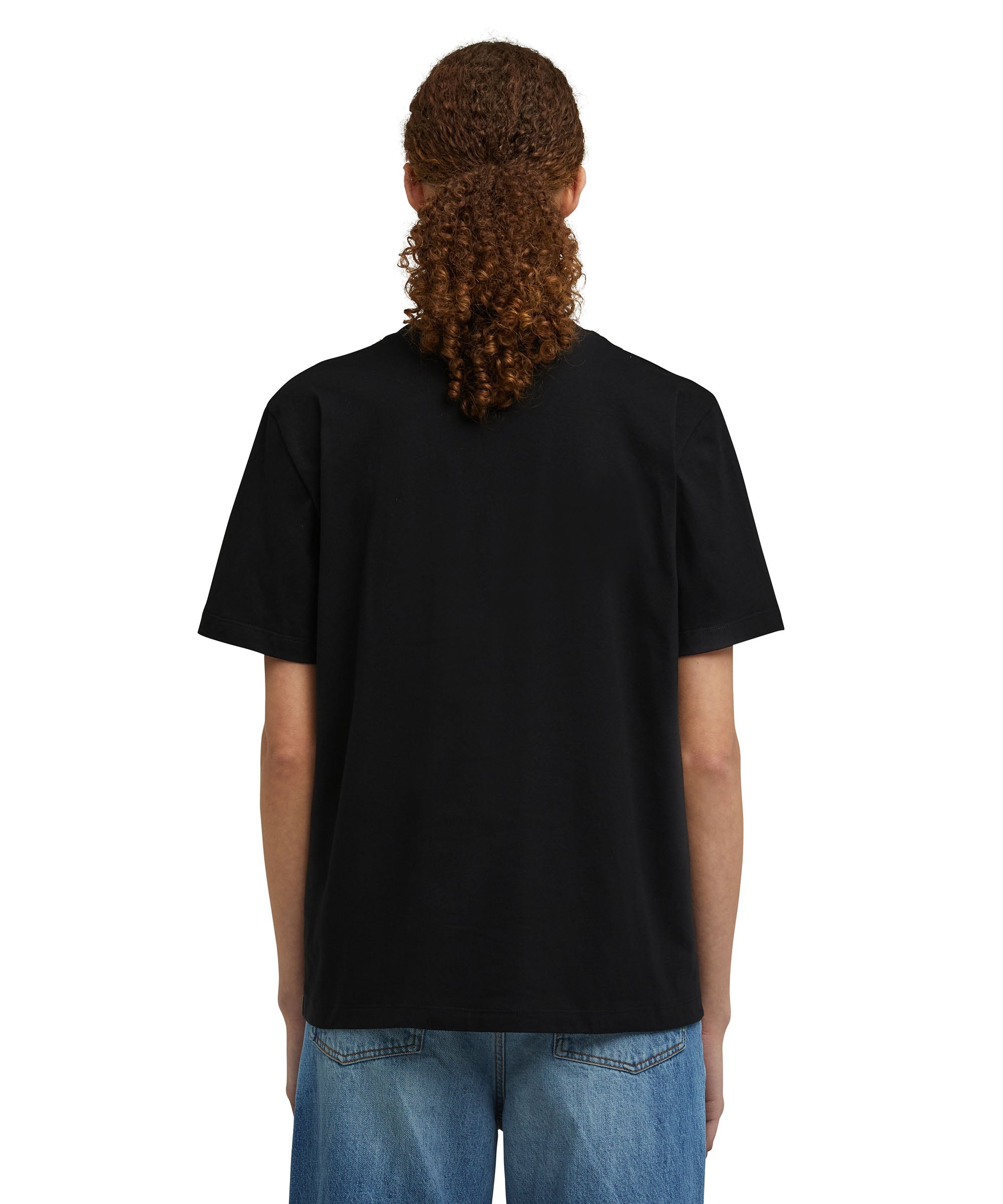 Cotton crewneck t-shirt with multicolor, embroidered logo in cursive - 4