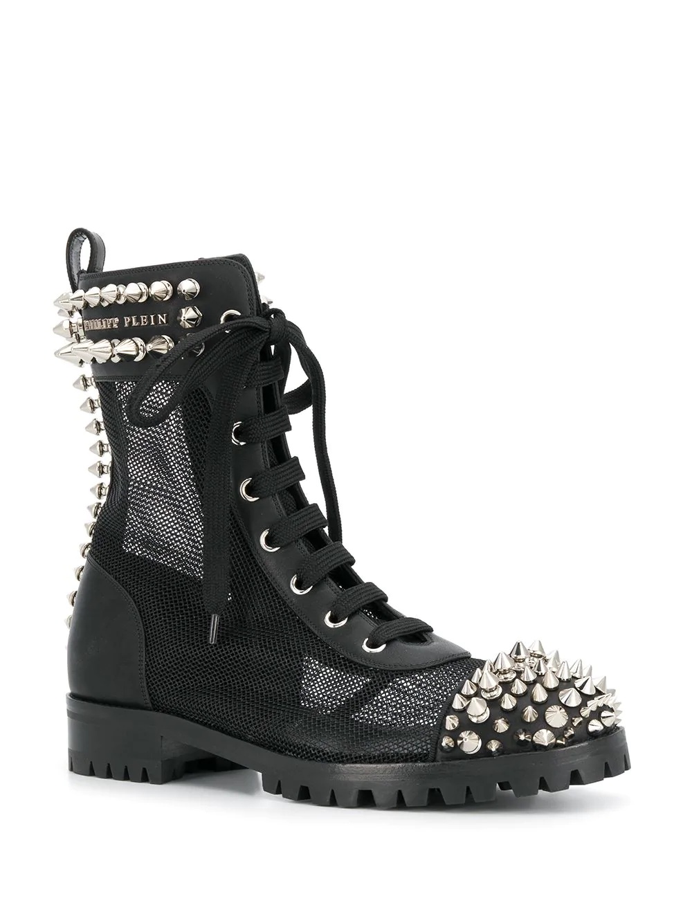 studded 35mm lace-up boots - 2