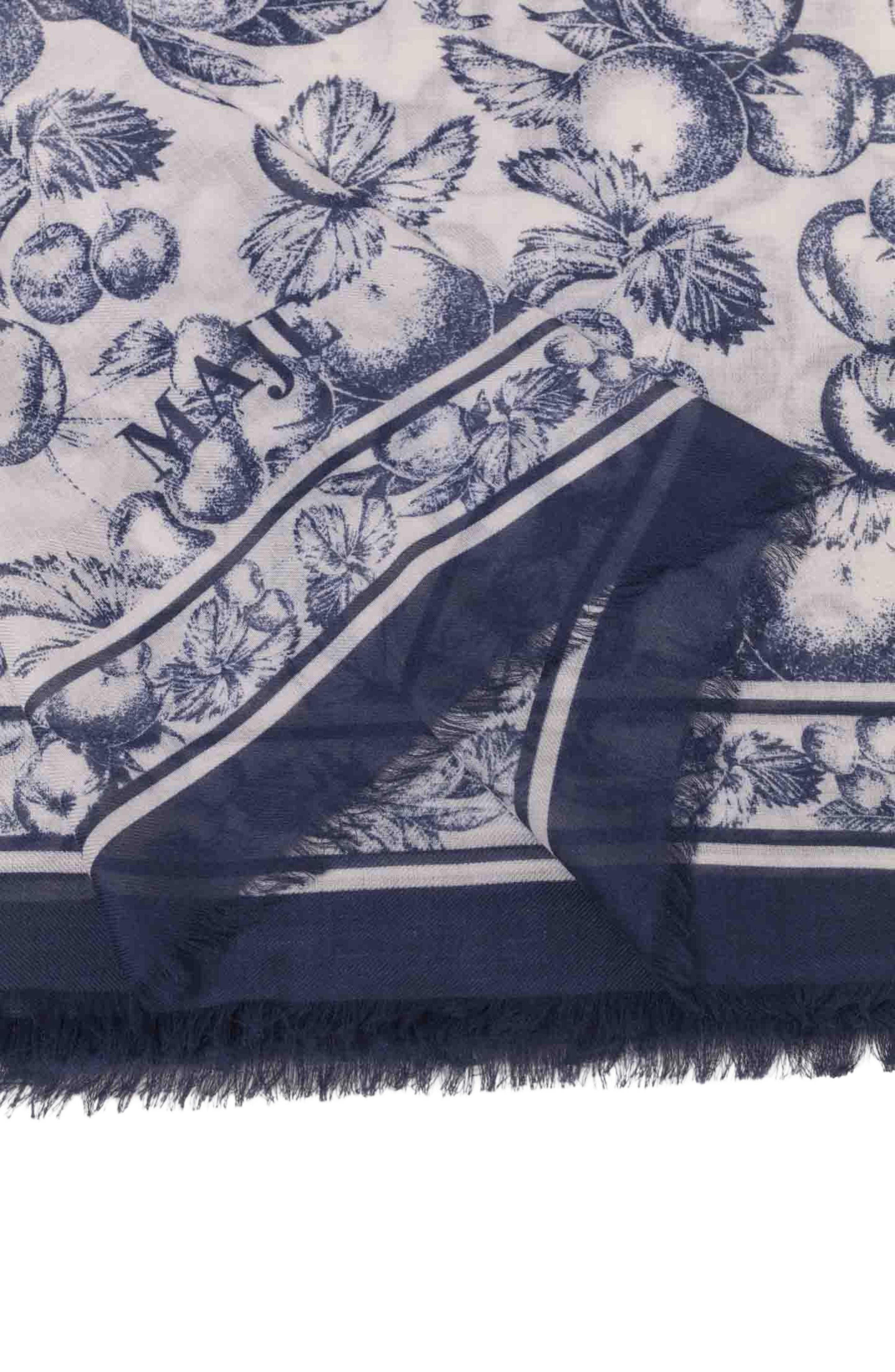 maje Fruit print shawl in Blue Fruits Print at Nordstrom - 3