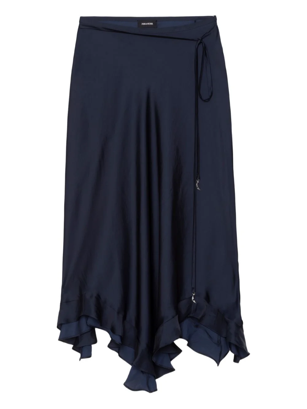 Jeto asymmetrical satin midi skirt - 1