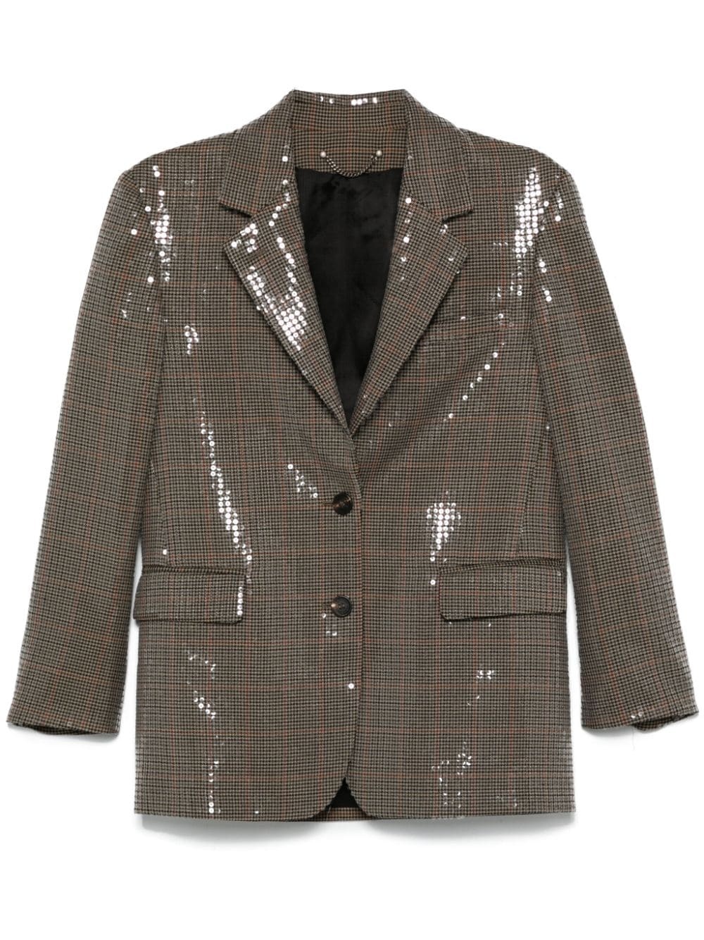 houndstooth sequin-embellished blazer - 1