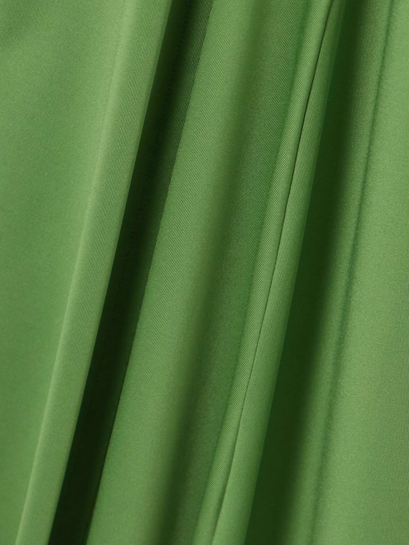 Cutout ruched stretch-satin gown Green - 4