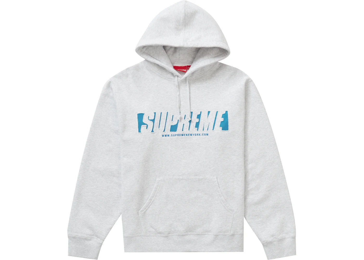 Supreme Reflective Cutout Hooded Sweatshirt Ash Grey - 1