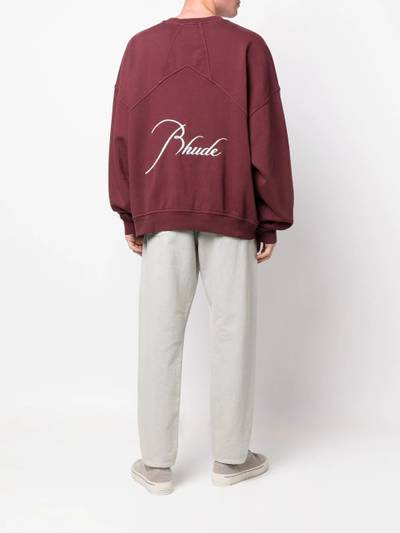 Rhude embroidered-logo cotton jumper outlook