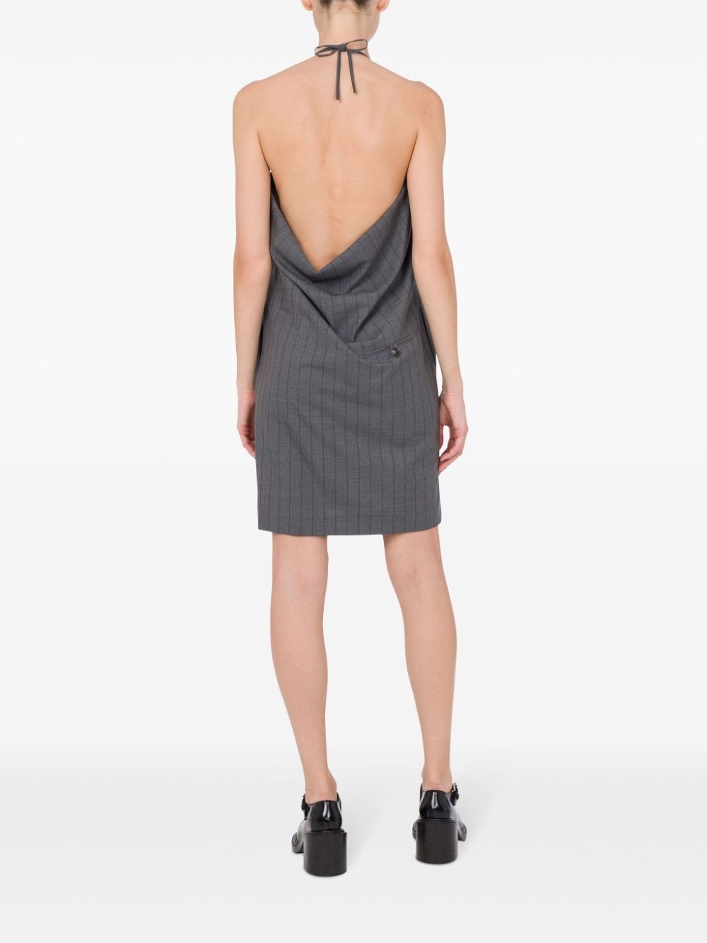 pinstripe mini dress - 3