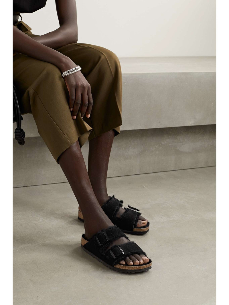 BIRKENSTOCK Arizona shearling-lined suede sandals outlook