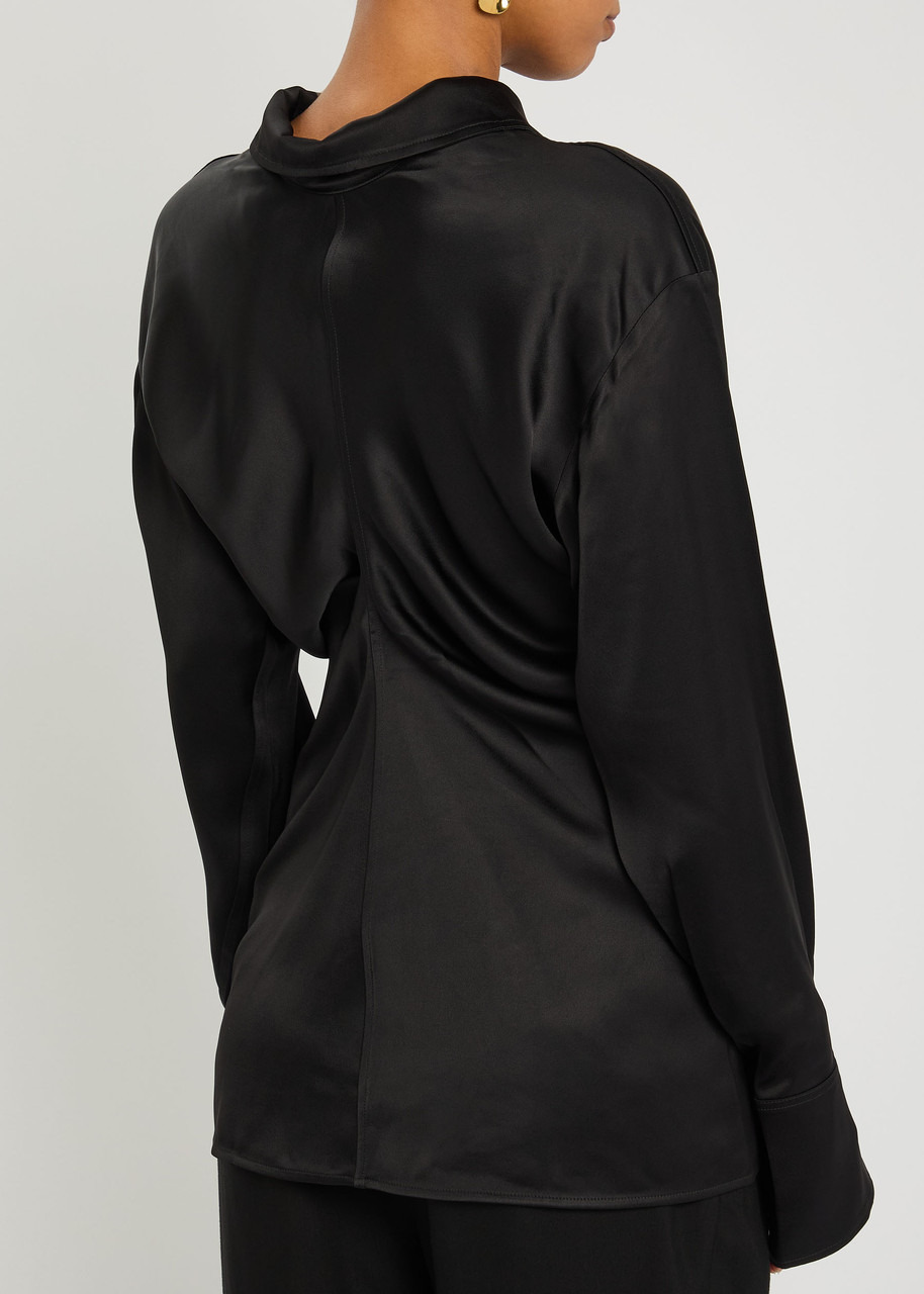 Toteme Draped Satin Shirt - 3