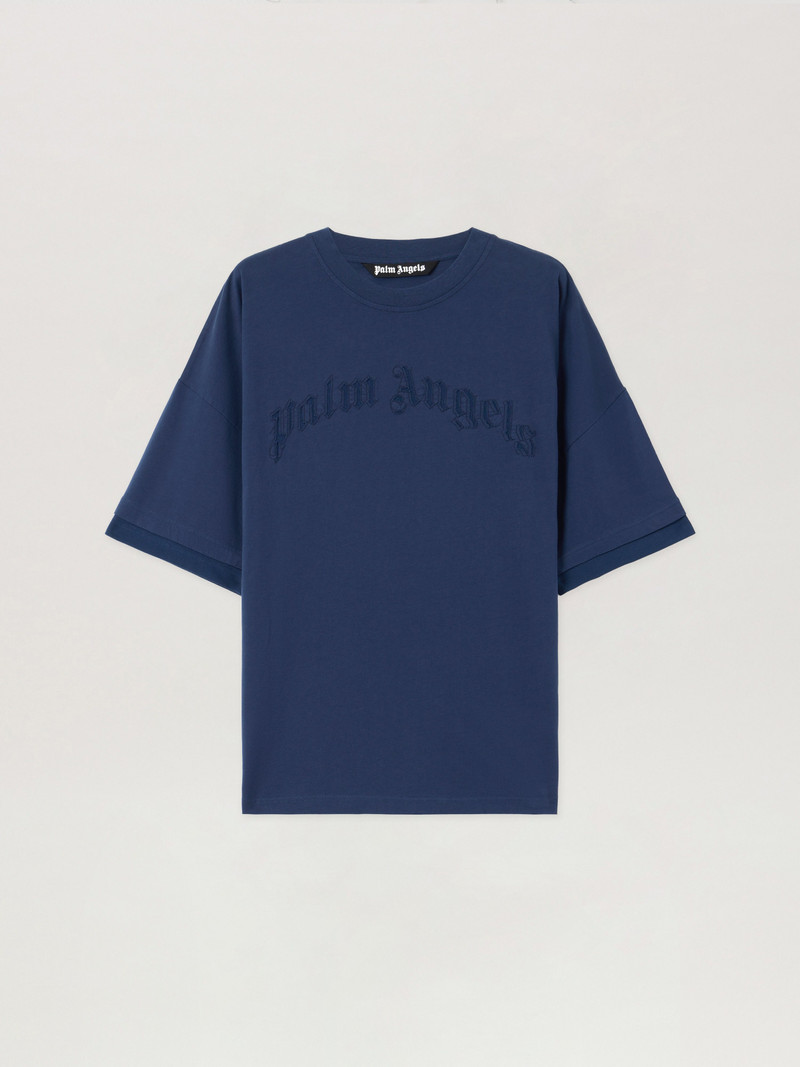 Curved Logo Loose Double T-Shirt 1
