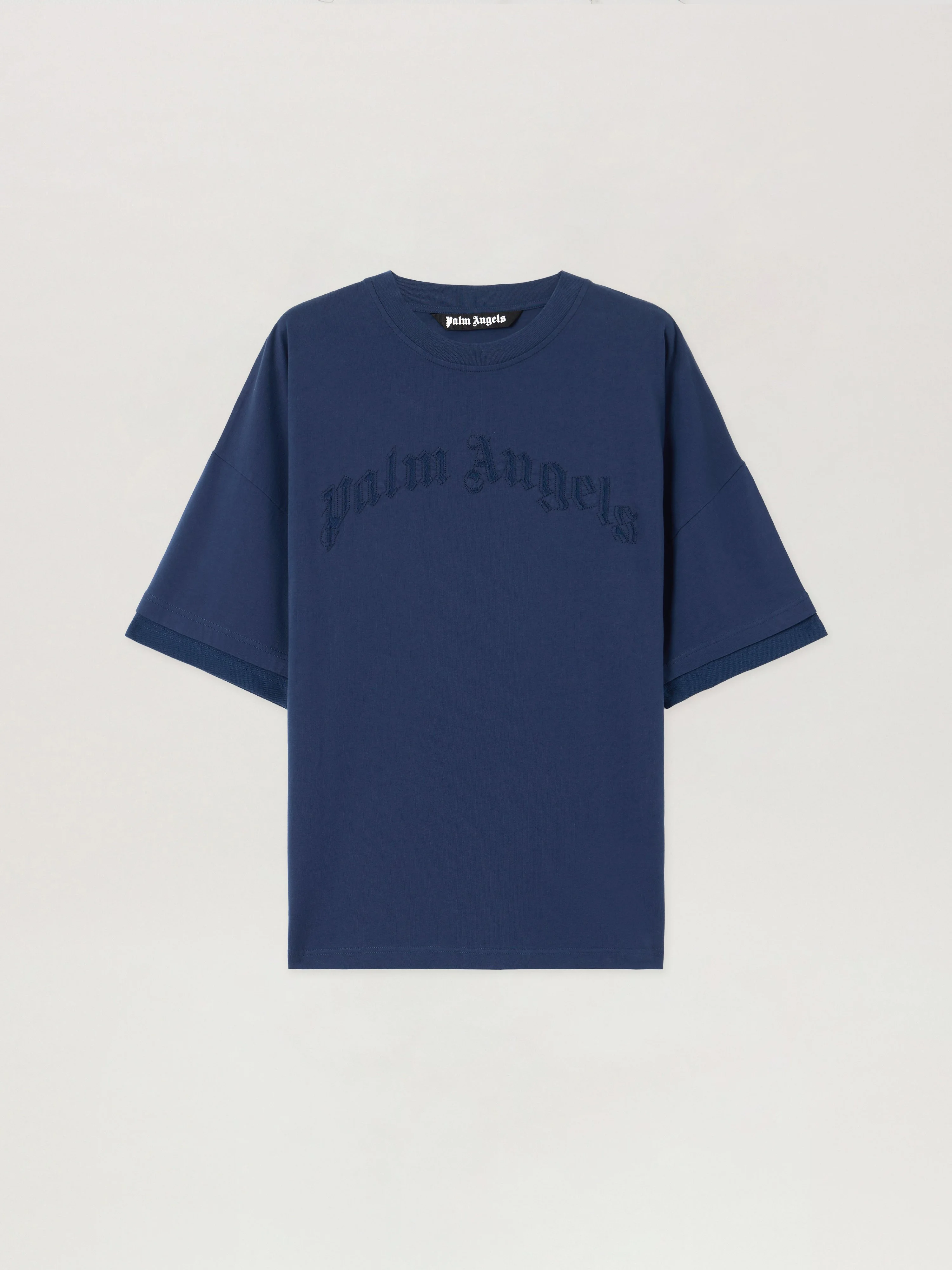 Curved Logo Loose Double T-Shirt - 1