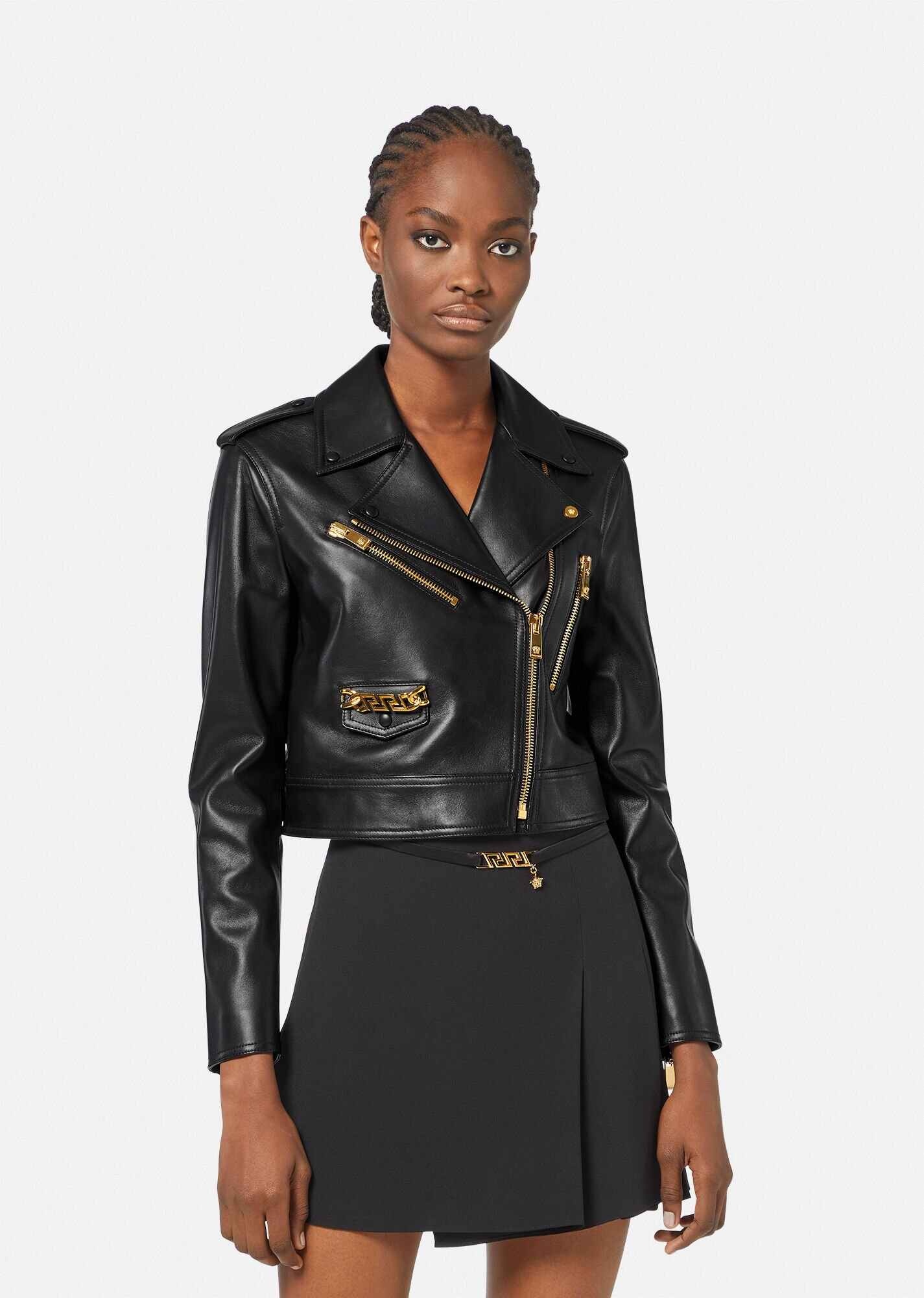 Greca Nappa Leather Jacket - 3