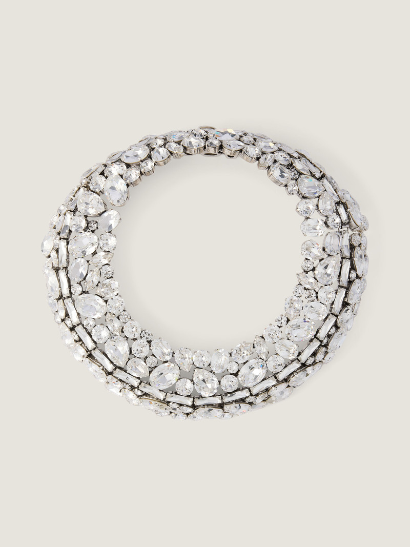BOLD CRYSTALS TORQUE NECKLACE IN METAL AND CRYSTALS 1