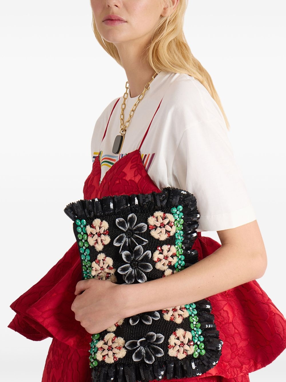 embroidered clutch bag - 2