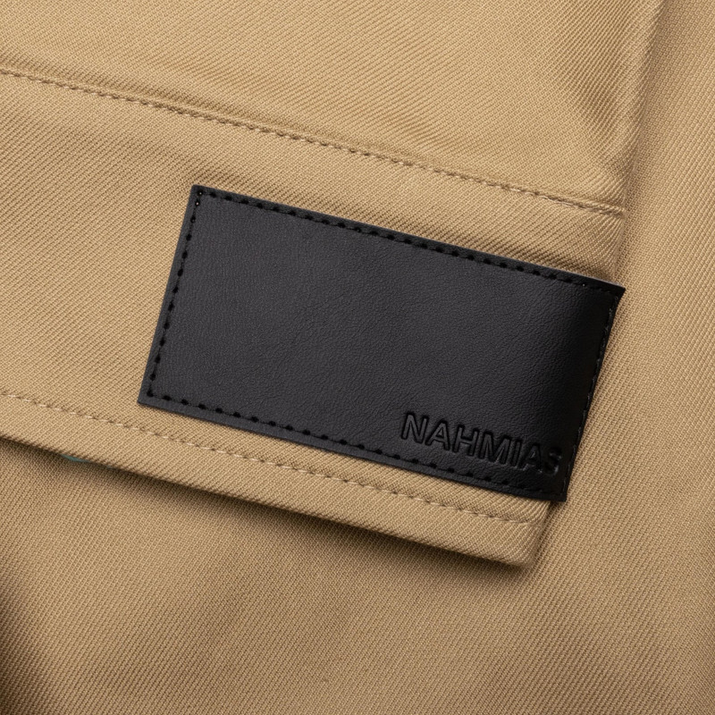 CROCHET PATCH WORKER JACKET - SAND 5
