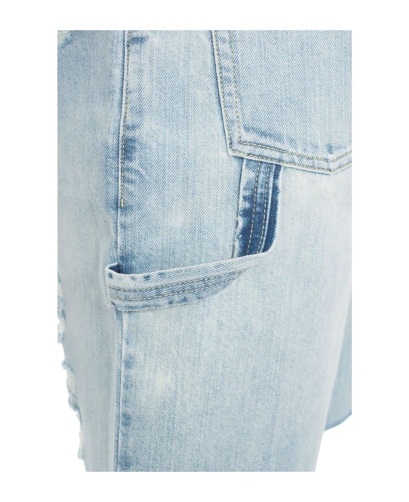 Distressed Denim Bermuda Shorts - 3