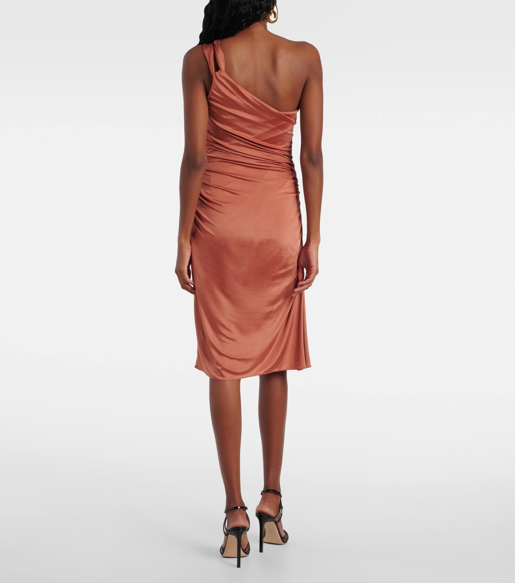 Gathered jersey cocktail dress - 3