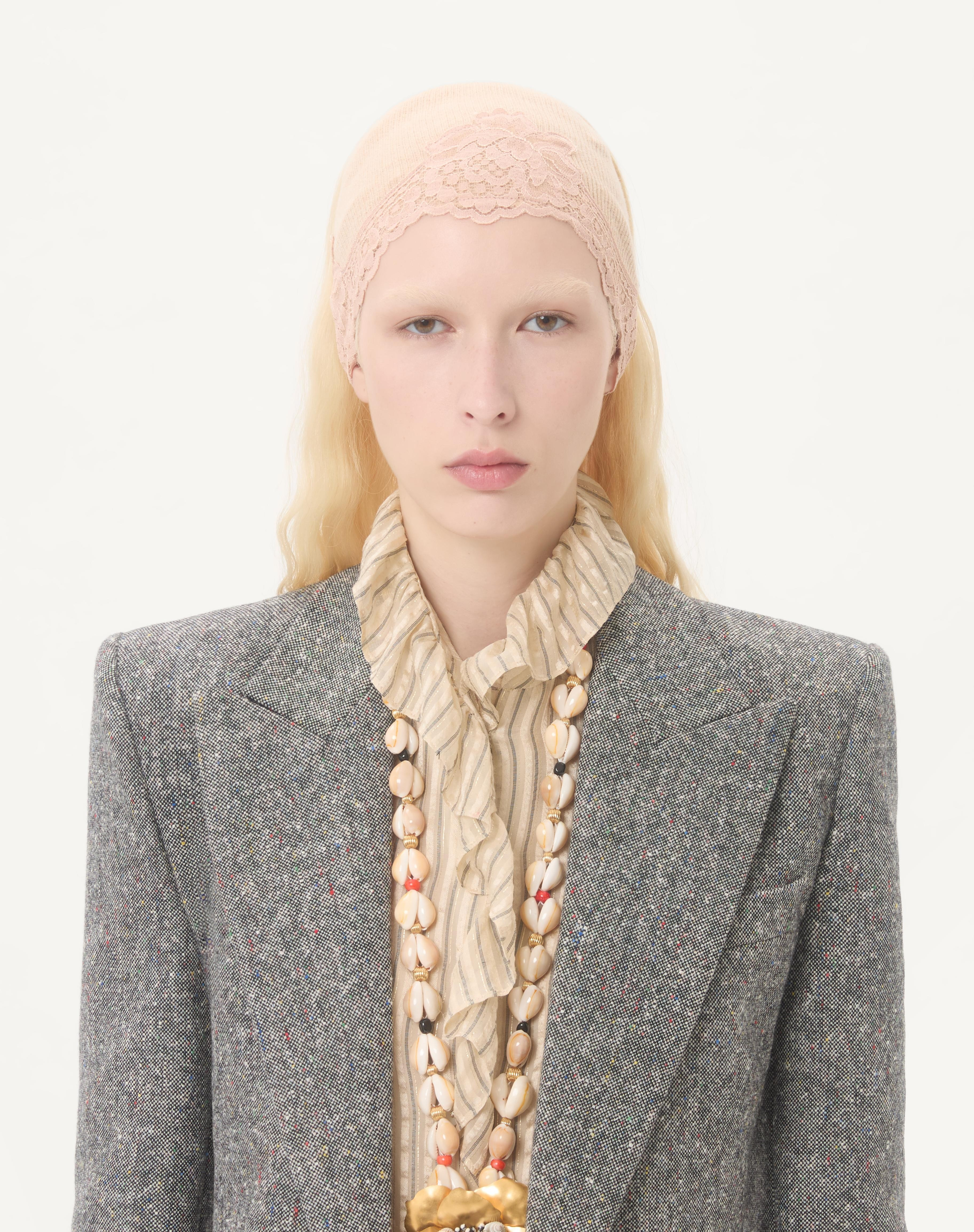 DOUBLE-BREASTED BLAZER IN NATTÉ BUTTONED WEAVE - 4