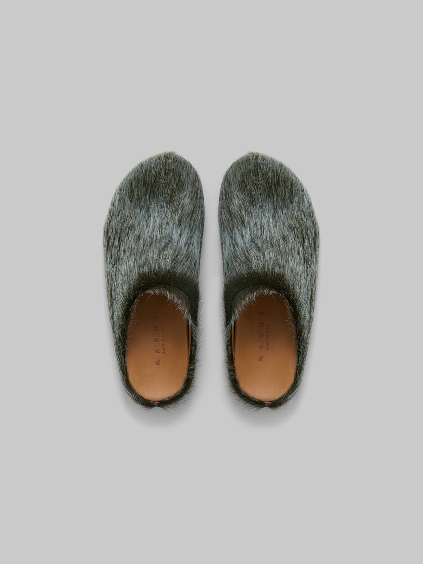 BLUE-GREY LONG HAIR CALFSKIN FUSSBETT SABOT - 4