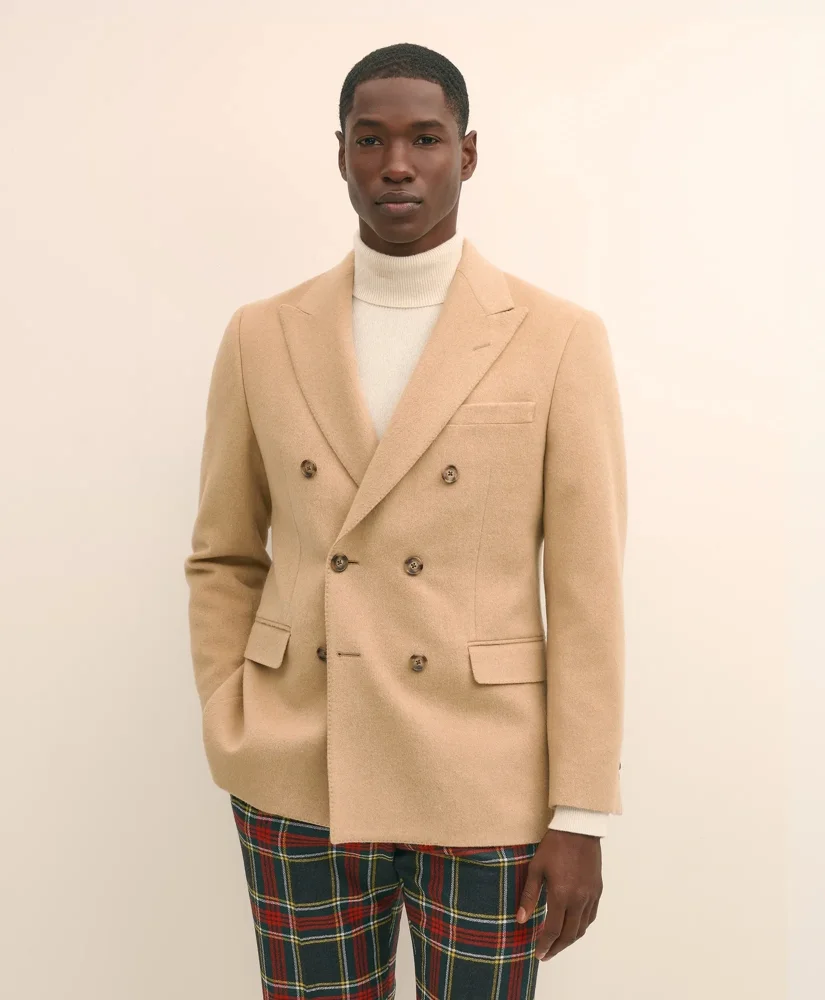 Classic Fit Camel Hair Double-Breasted 1818 Sport Coat - 1