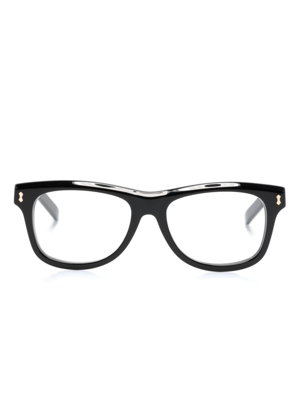 logo-debossed square-frame glasses - 1