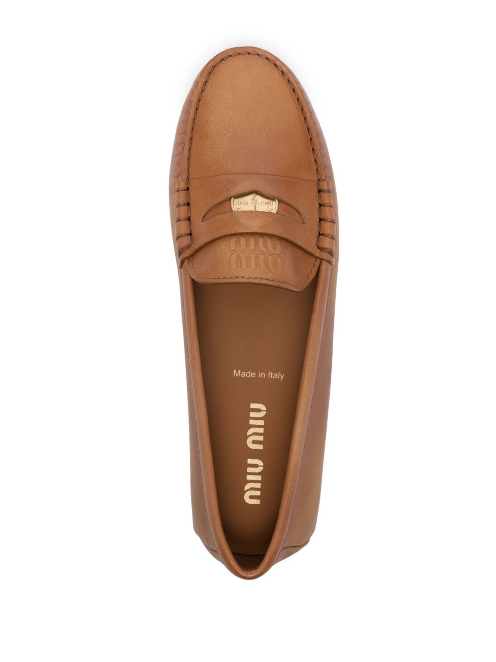 coin-detail leather loafers - 4