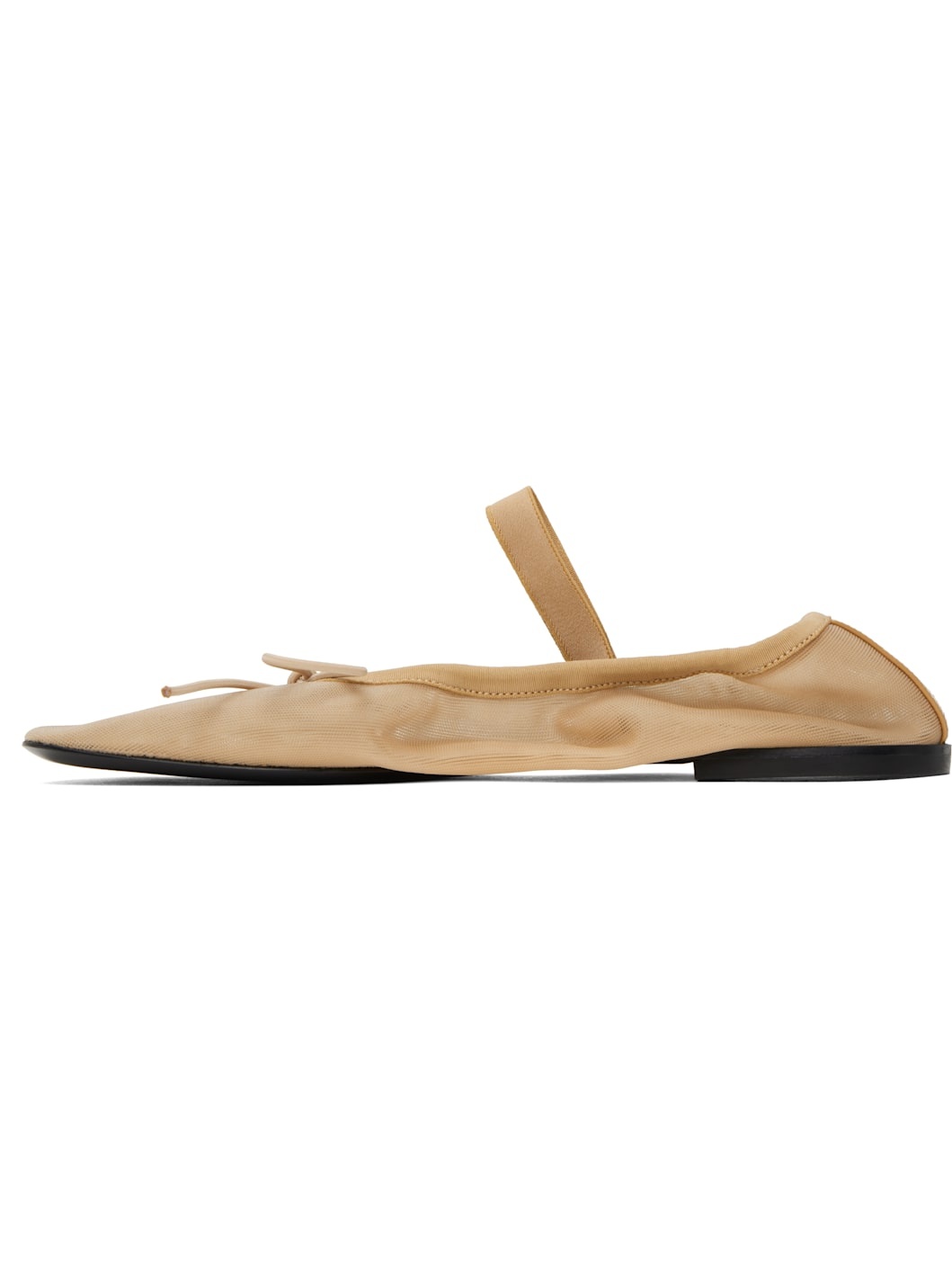 Beige Glove Mary Jane Ballerina Flats - 3