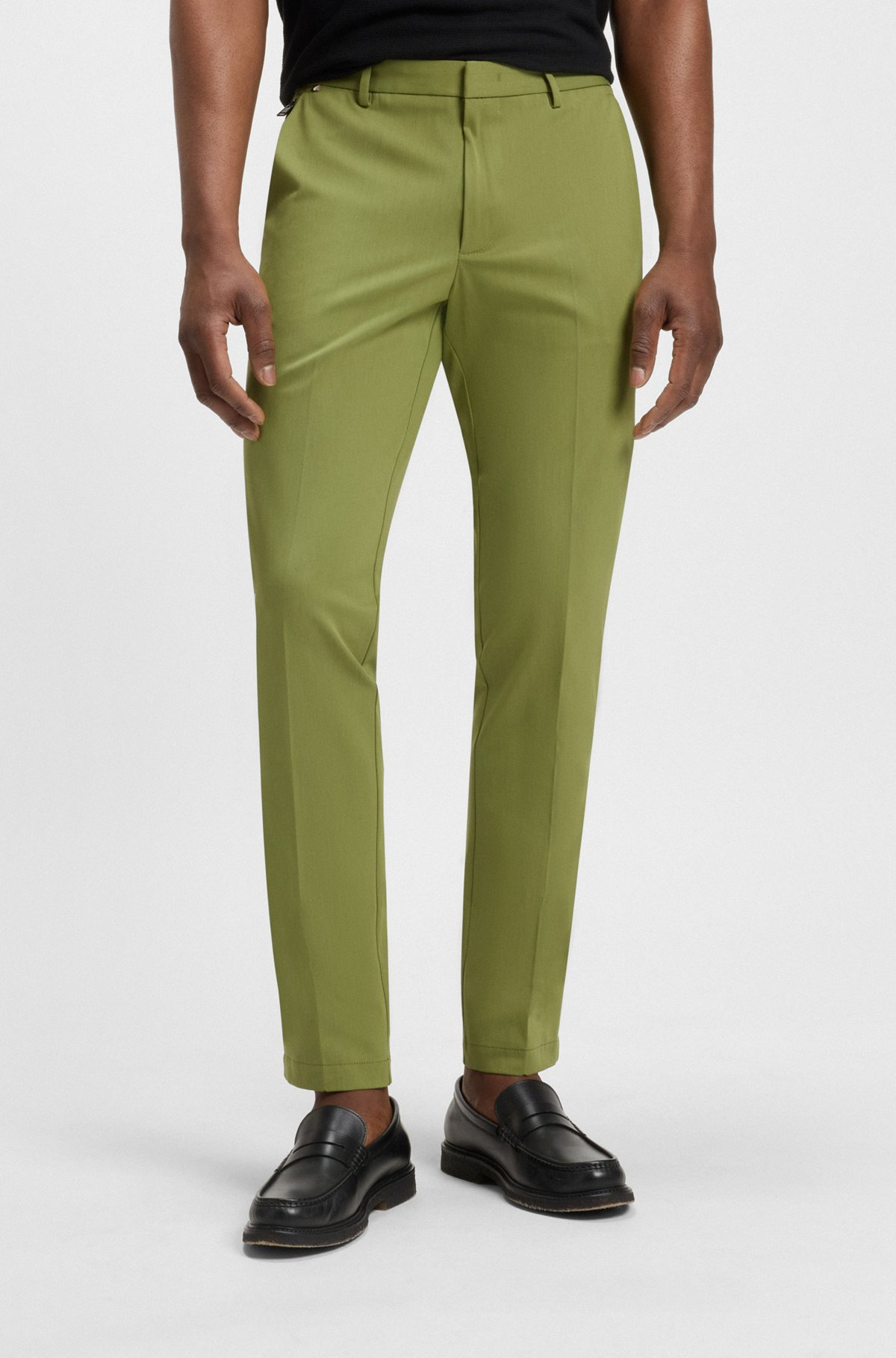 SLIM-FIT TROUSERS IN STRETCH COTTON - 2
