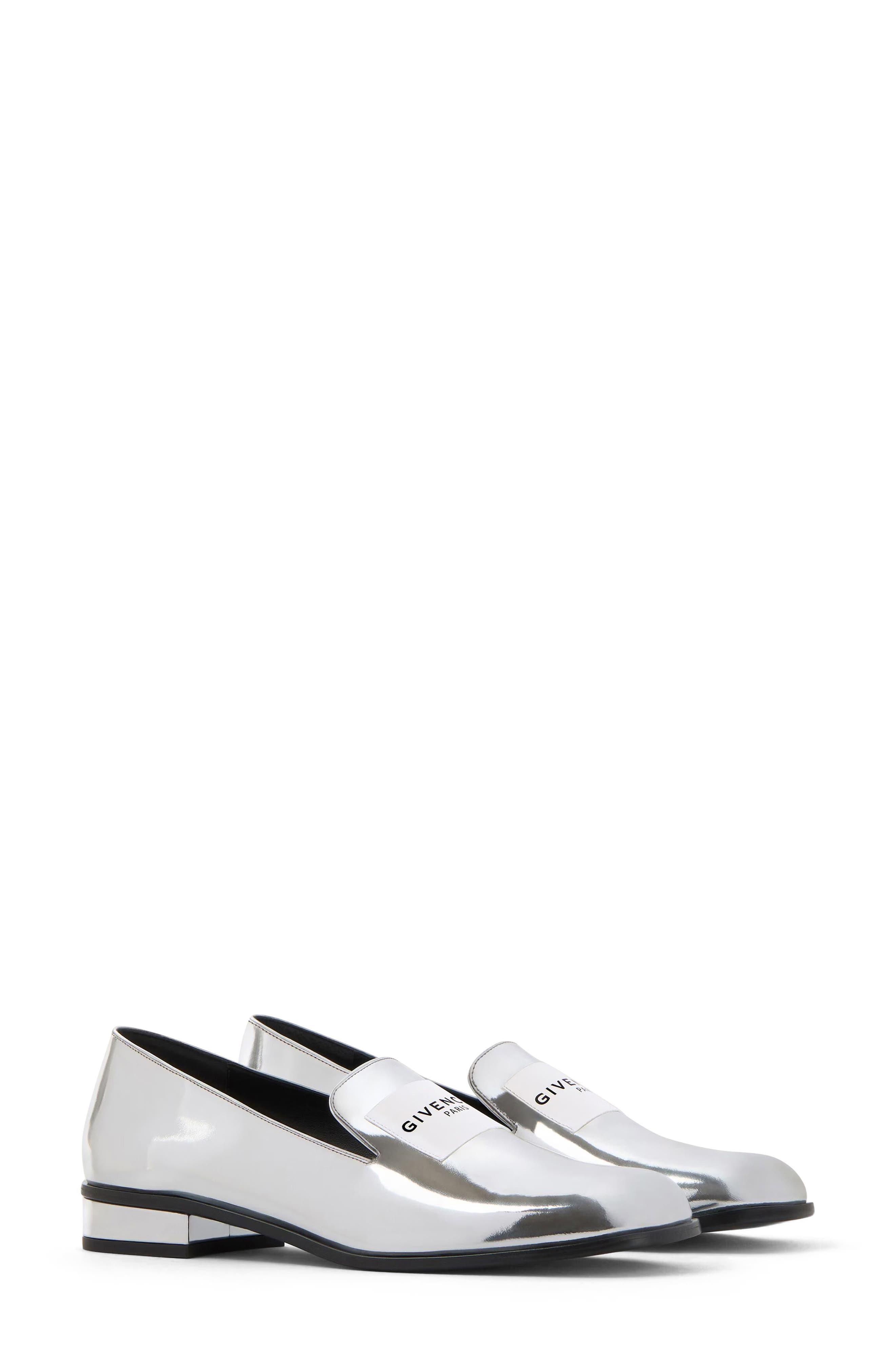 Givenchy Logo Venetian Loafer in Silvery Grey at Nordstrom - 1