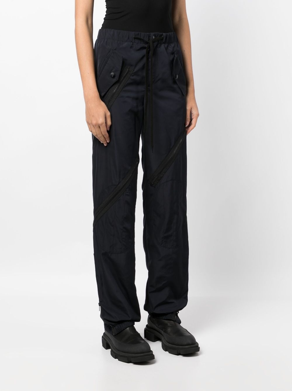 multi-zip drawstring-waist trousers - 3