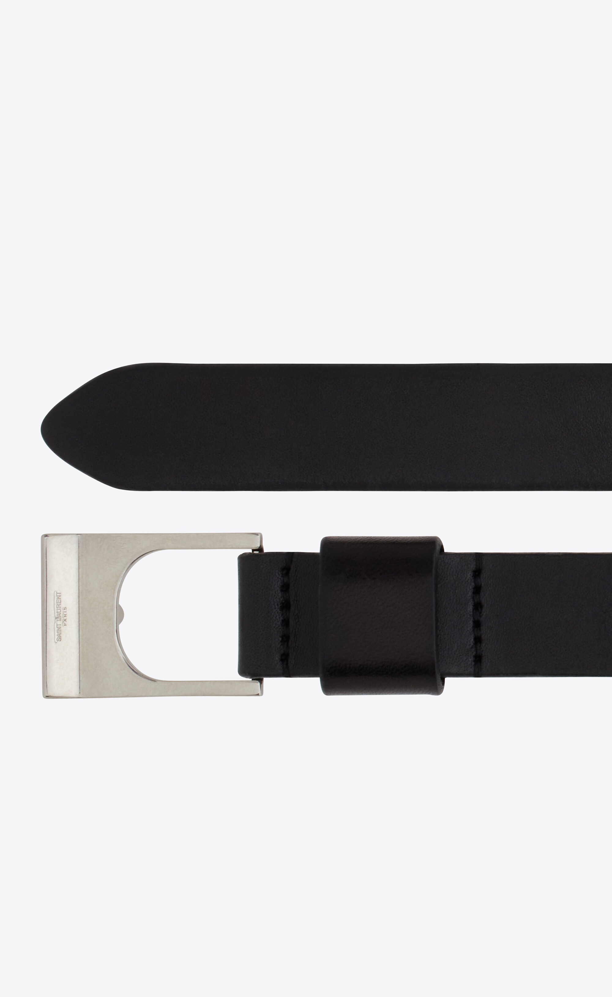 cornée thin buckle belt in vegetable-tanned leather - 2