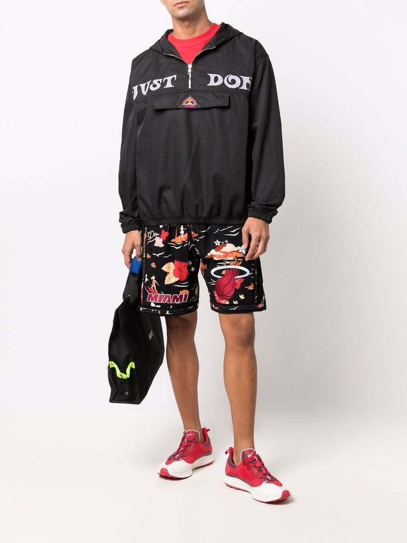 Just Don JUST DON X MIAMI HEAT Graphic Print Shorts outlook