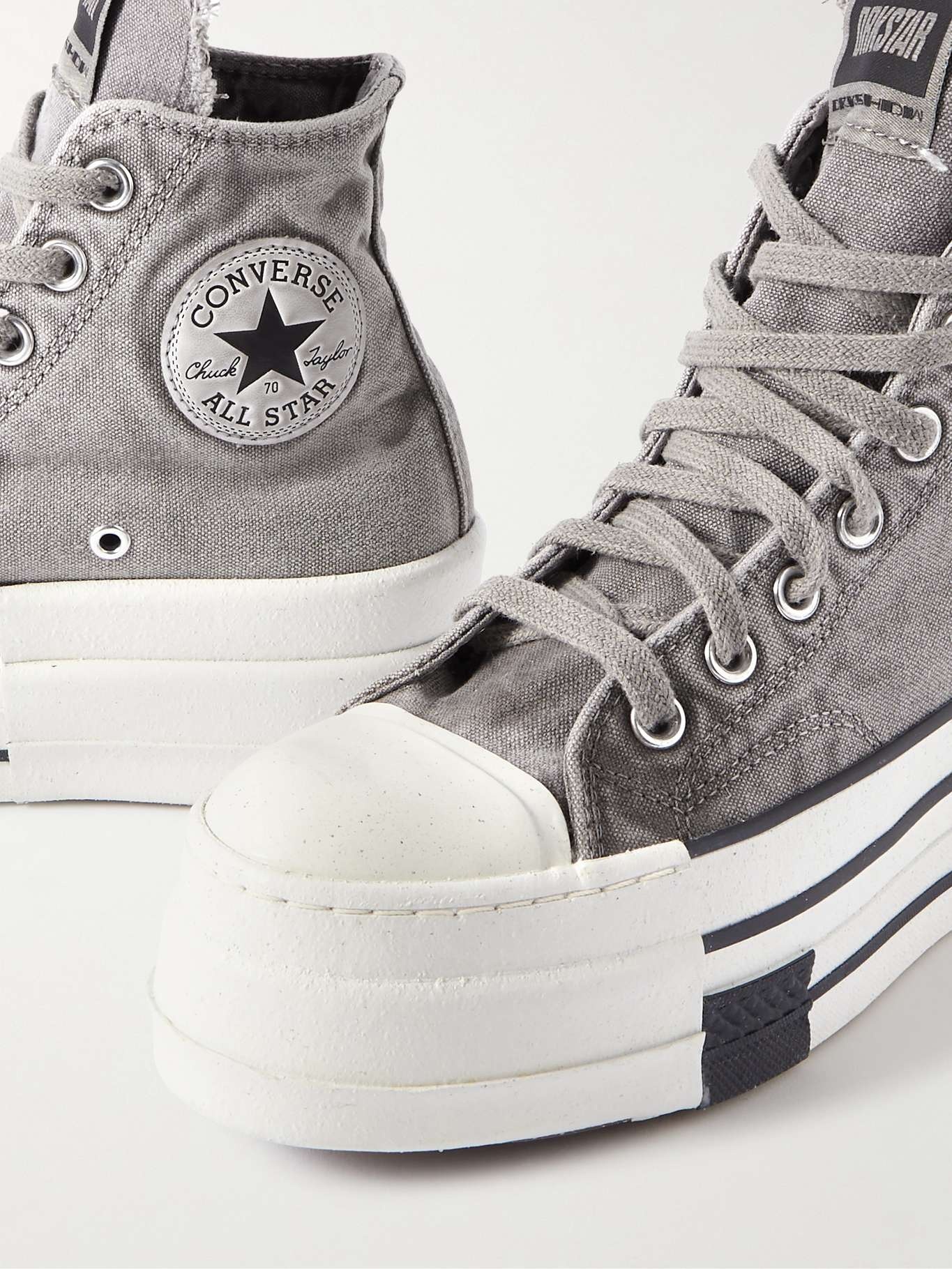 + Converse DRKSHDW DBL DRKSTAR Chuck 70 canvas platform sneakers - 4