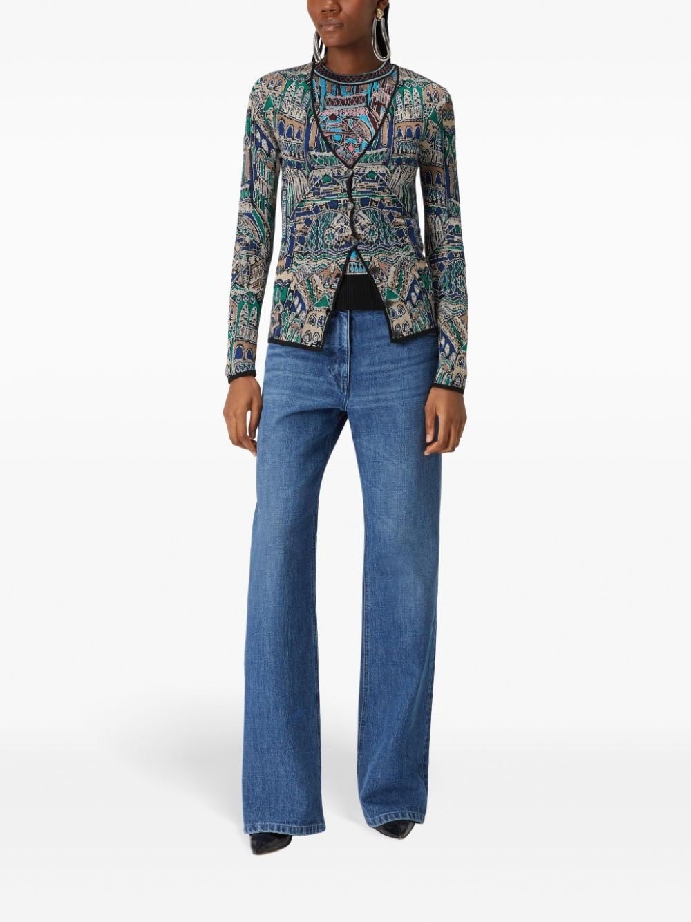 Multicolor pattern cardigan - 2