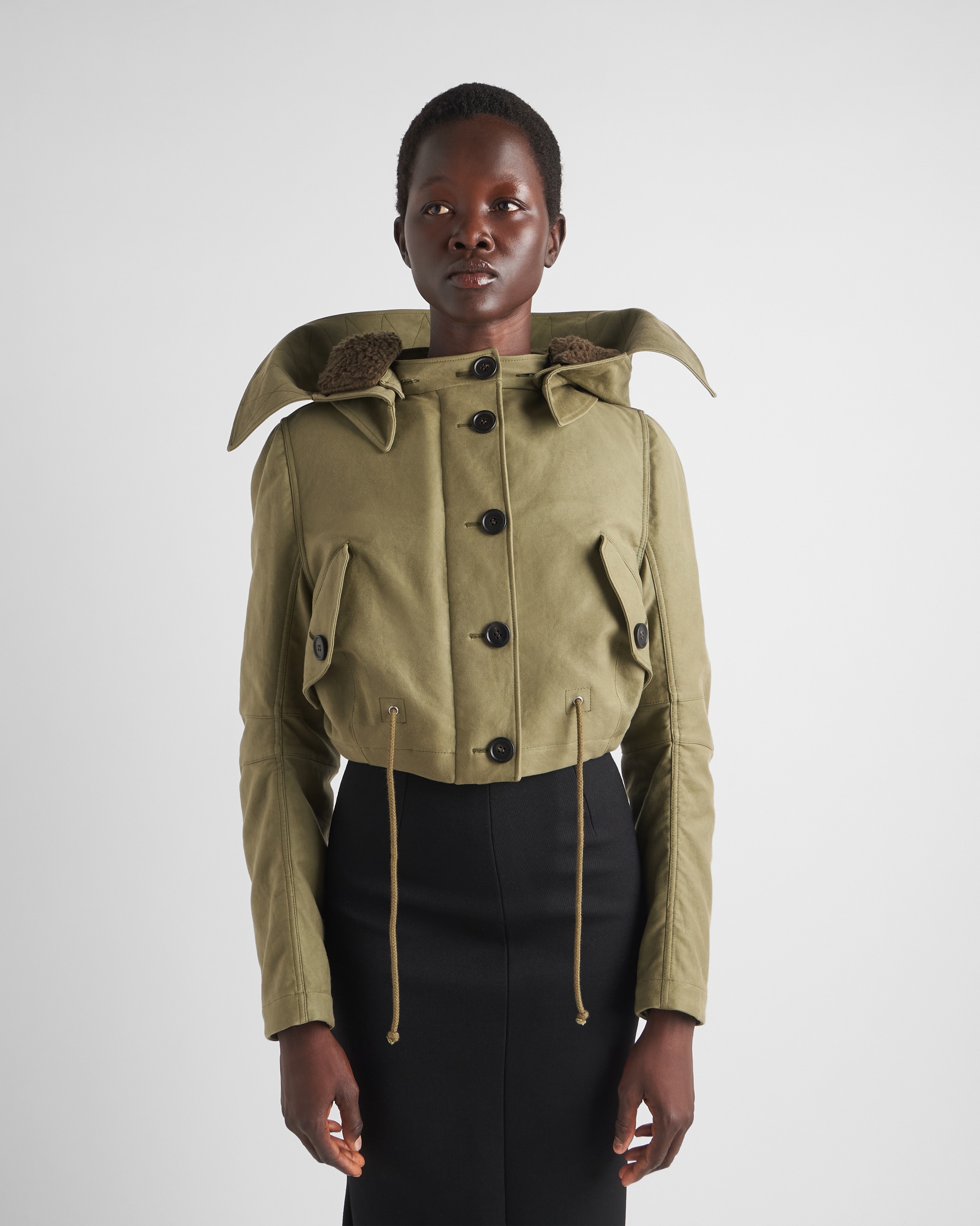 Cotton and satin jacket - 4