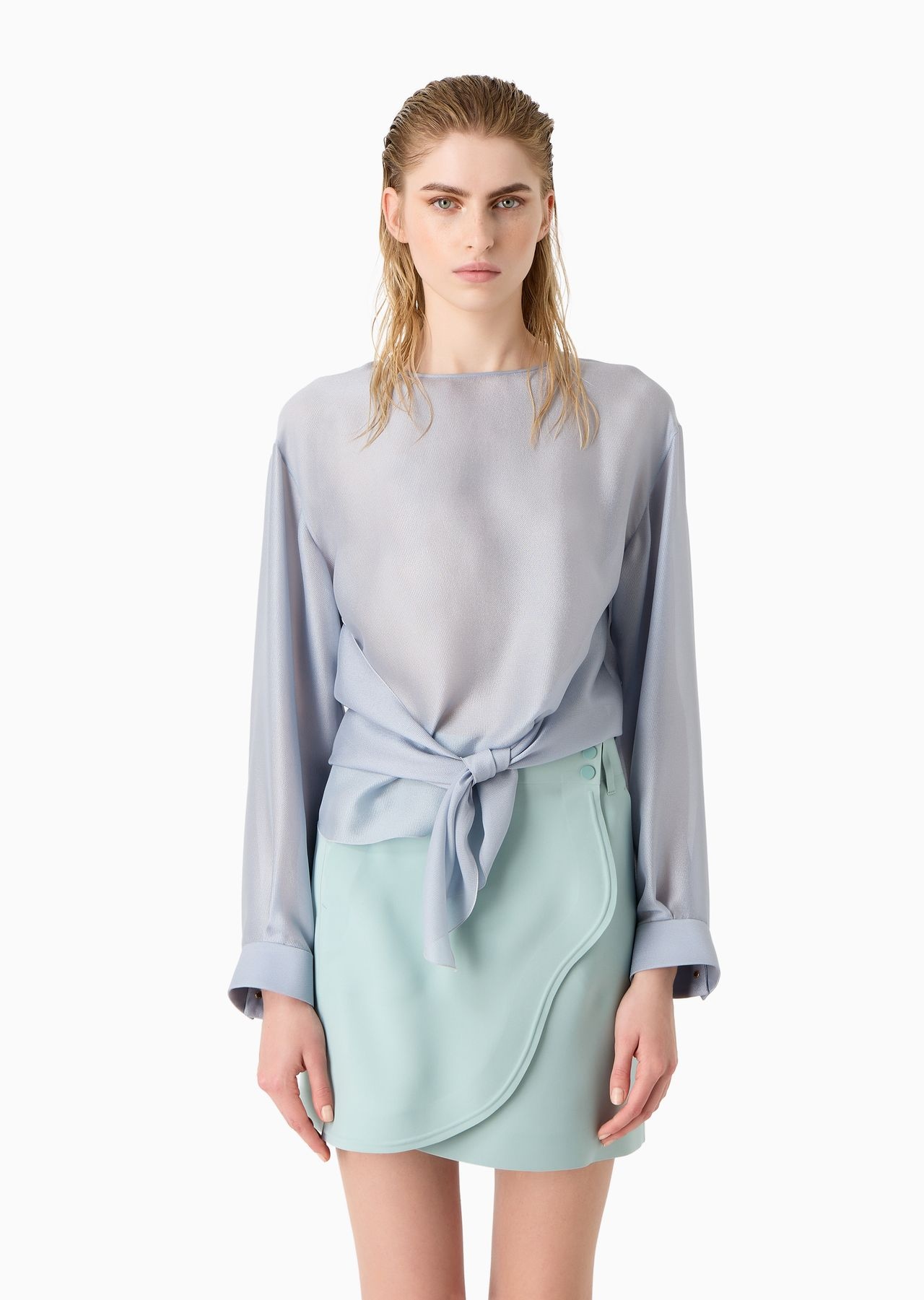 Silk crew-neck blouse - 2