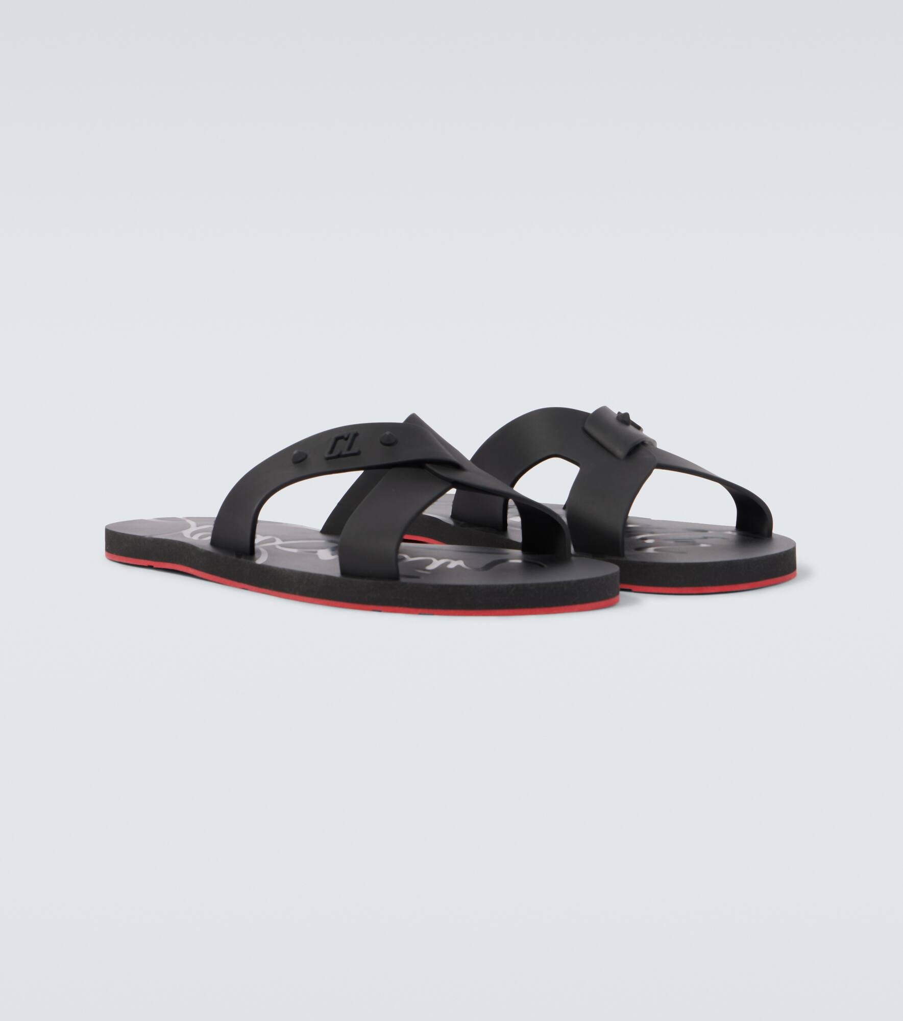 Loubi Cross rubber slides - 5