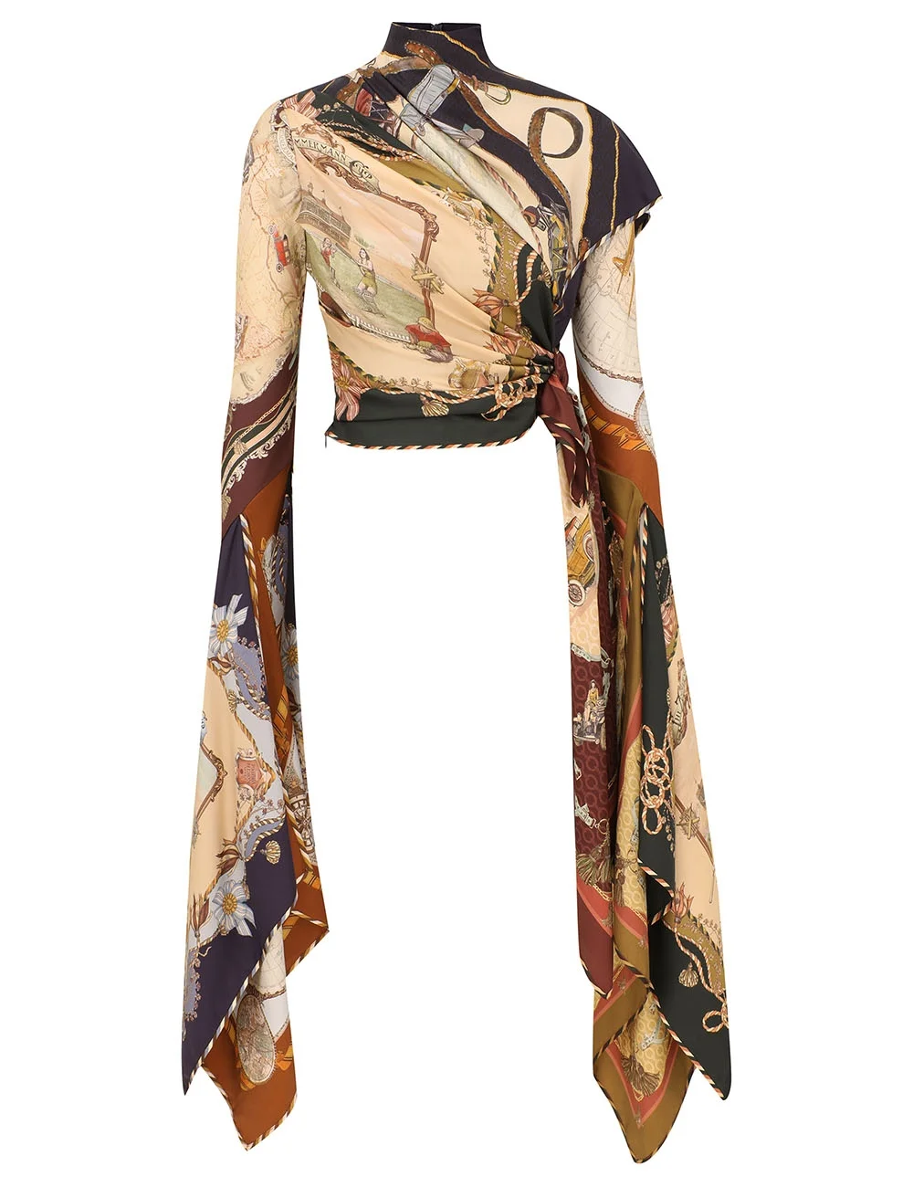 VALIANT DRAPED SCARF TOP - 1