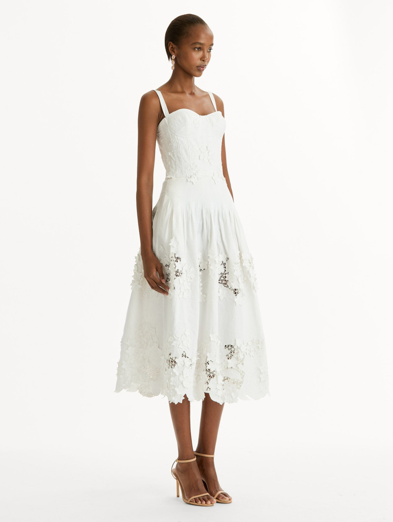PORCELAIN FLOWER GUIPURE BUSTIER DRESS 4