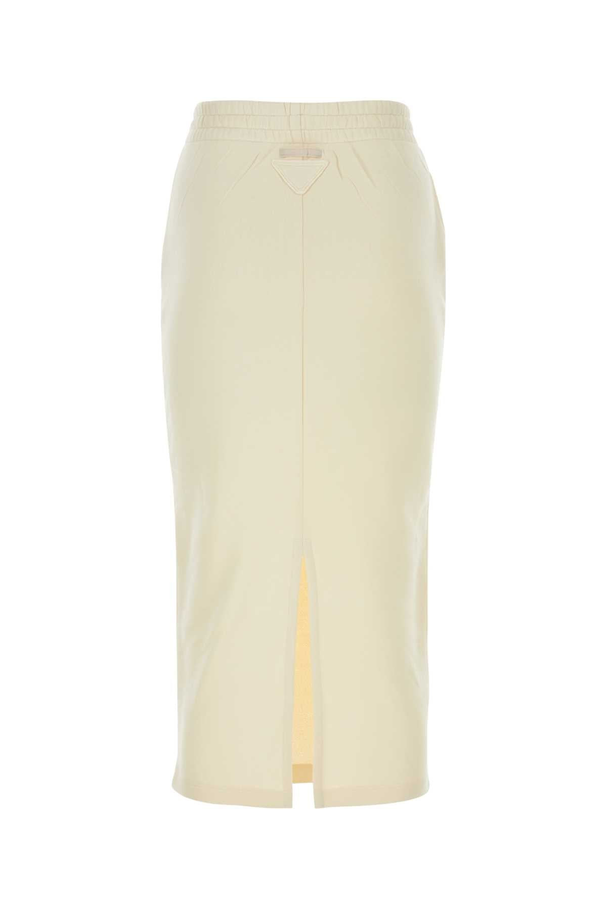 Prada Women Cream Cotton Skirt - 2